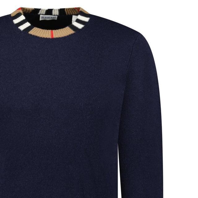 Bberry 'Noland' Knitted Wool/ Cashmere Jumper Check Neck