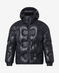 Black Embossed Hooded jacket