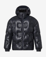 Black Embossed Hooded jacket