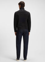 BOSS H-Maparo Suede Jacket With Cotton-Blend Sleeves Dark Blue