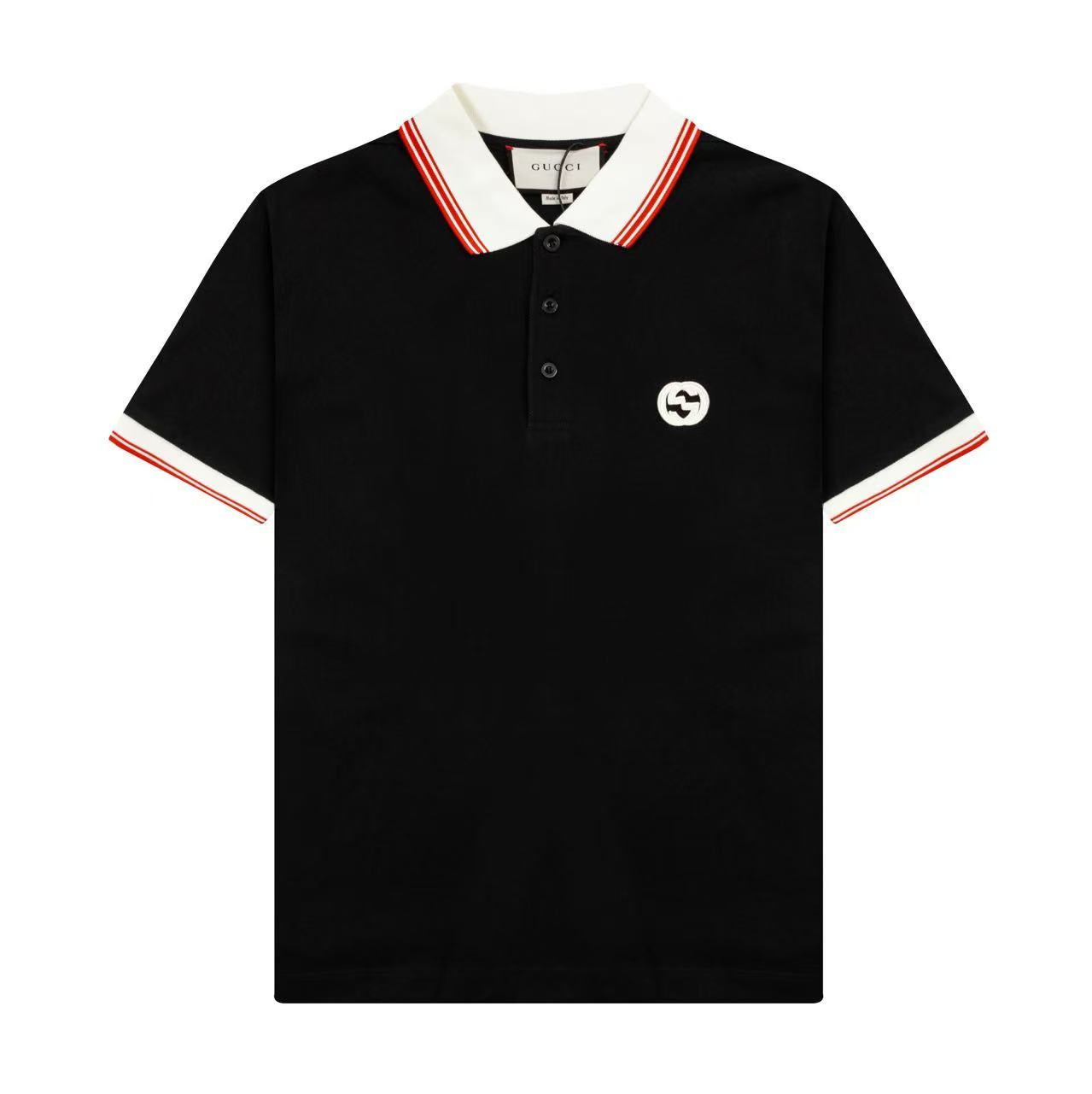 Contrast collar with patch embroidery