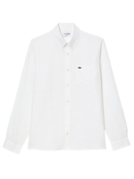 LACOSTE Regular Fit Linen Shirt White