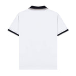 Contrast collar with patch embroidery