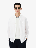 LACOSTE Regular Fit Linen Shirt White