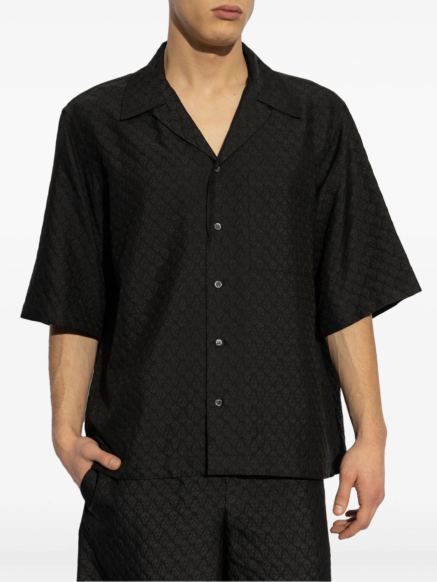 Skull Print Shirt Black