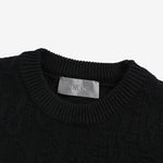 Black Textured Oblique Knit Sweater