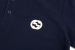 Contrast collar with patch embroidery