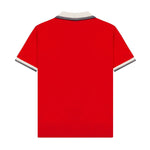 Contrast collar with patch embroidery