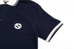 Contrast collar with patch embroidery