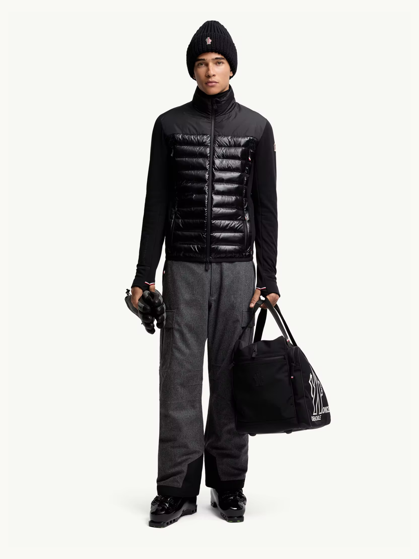 MONCLER GRENOBLE Padded Polartec® Zip-Up Sweatshirt Black