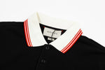 Contrast collar with patch embroidery