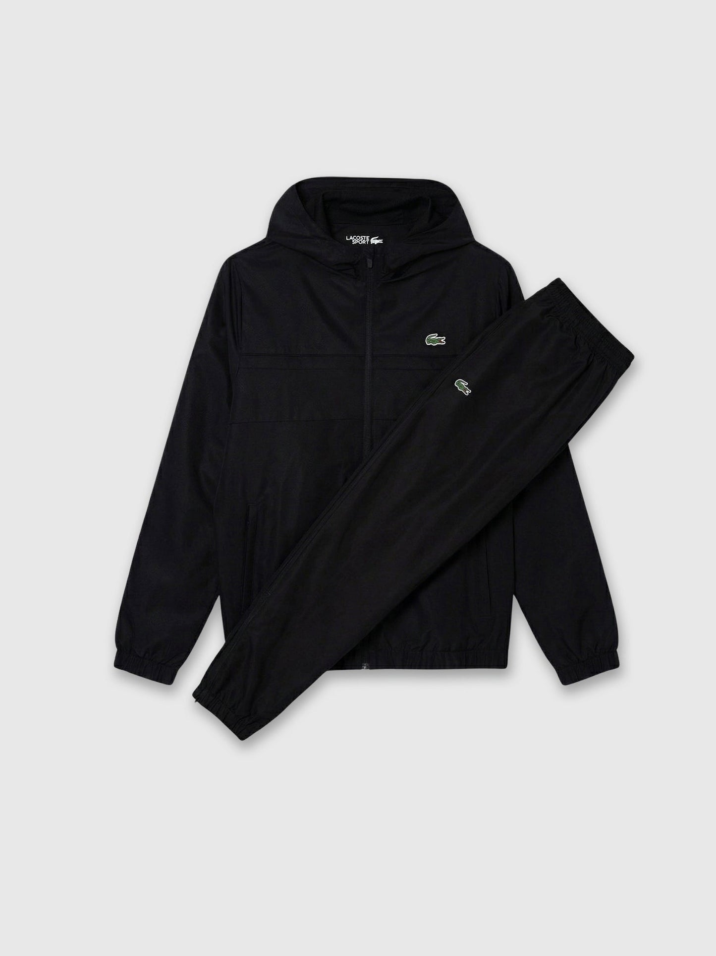 Lacoste Water Repellent Sport Track Jacket /Pant Set Black