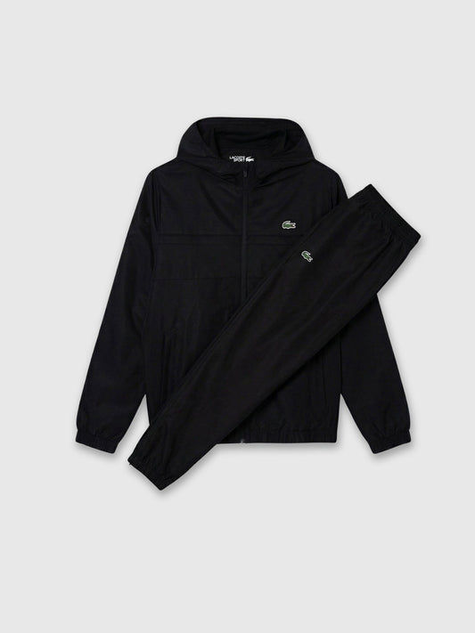 Lacoste Water Repellent Sport Track Jacket /Pant Set Black