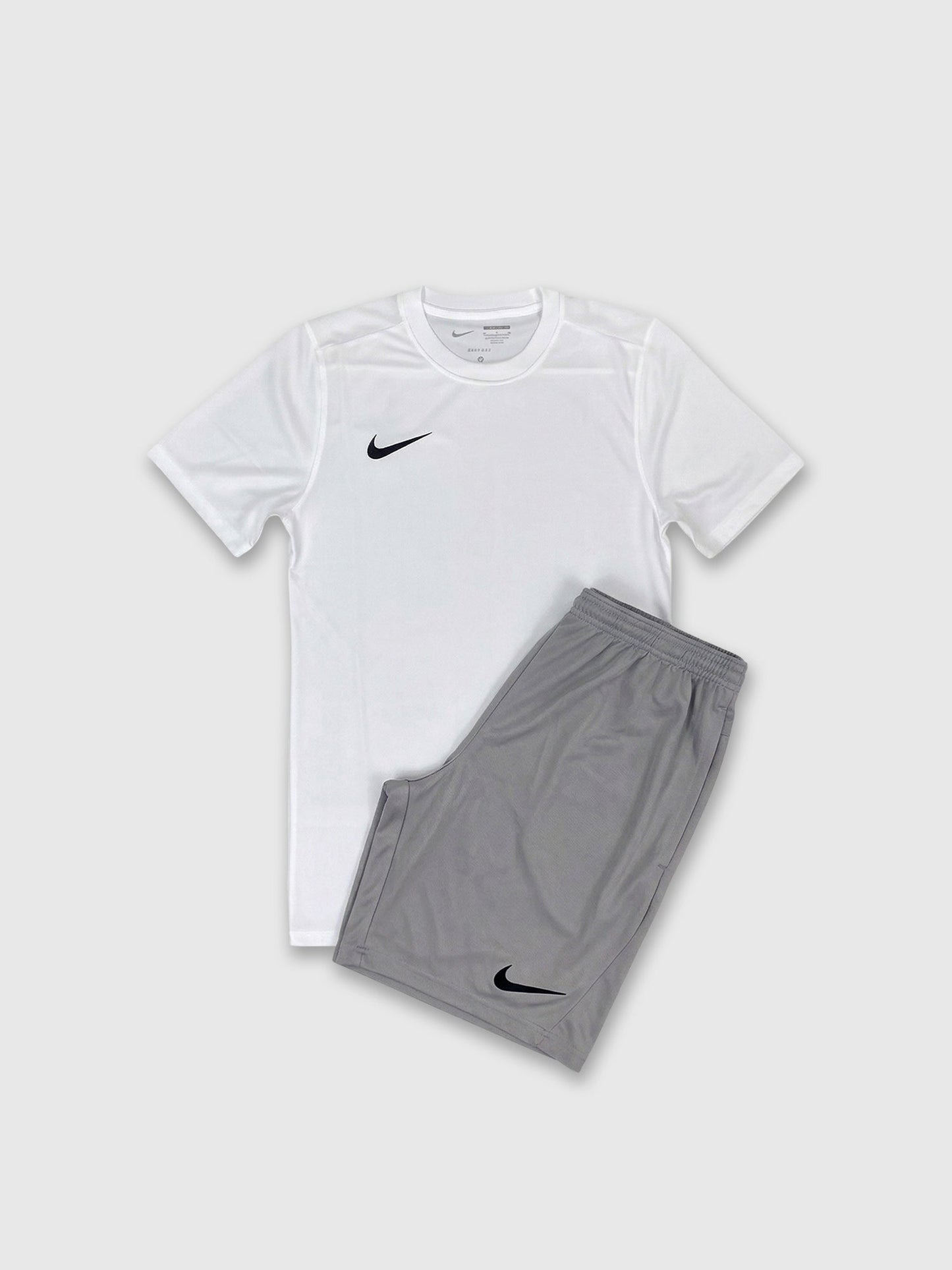 Nike Dri-Fit T-Shirt/Short Set White/Grey