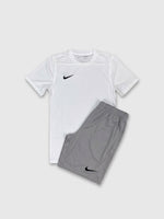 Nike Dri-Fit T-Shirt/Short Set White/Grey