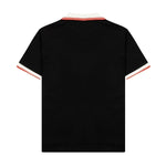 Contrast collar with patch embroidery
