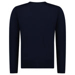 Boss Avac Crew Neck Knit Jumper in Navy
