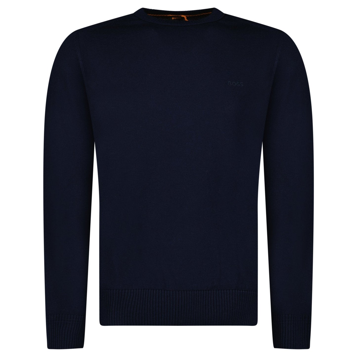 Boss Avac Crew Neck Knit Jumper in Navy