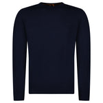 Boss Avac Crew Neck Knit Jumper in Navy