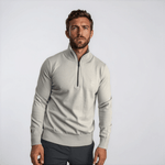 Boss Kanobix Cotton/Cashmere Half Zip Jumper Grey
