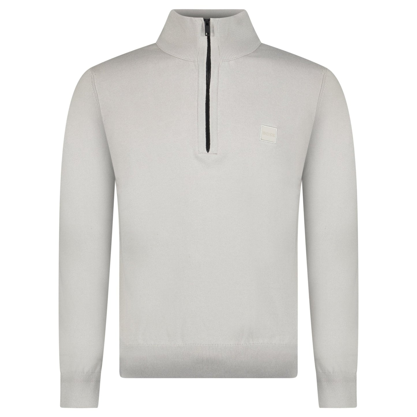 Boss Kanobix Cotton/Cashmere Half Zip Jumper Grey
