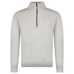 Boss Kanobix Cotton/Cashmere Half Zip Jumper Grey
