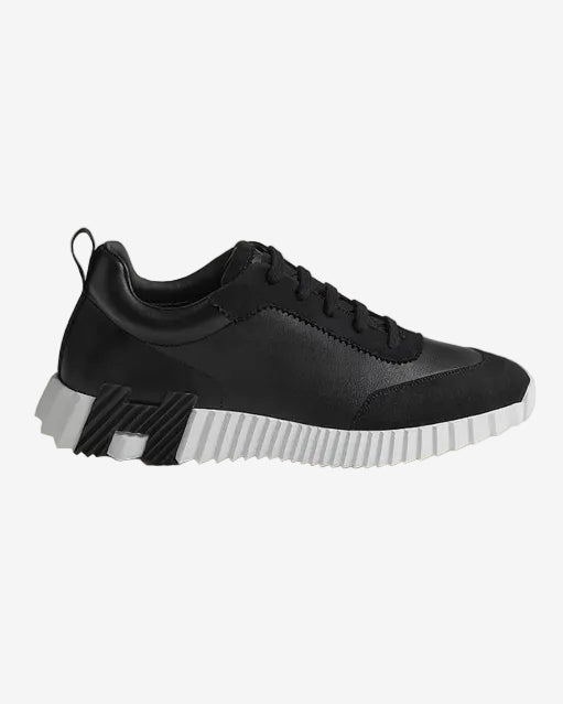 Bouncing Sneaker in Black Calfskin and Suede