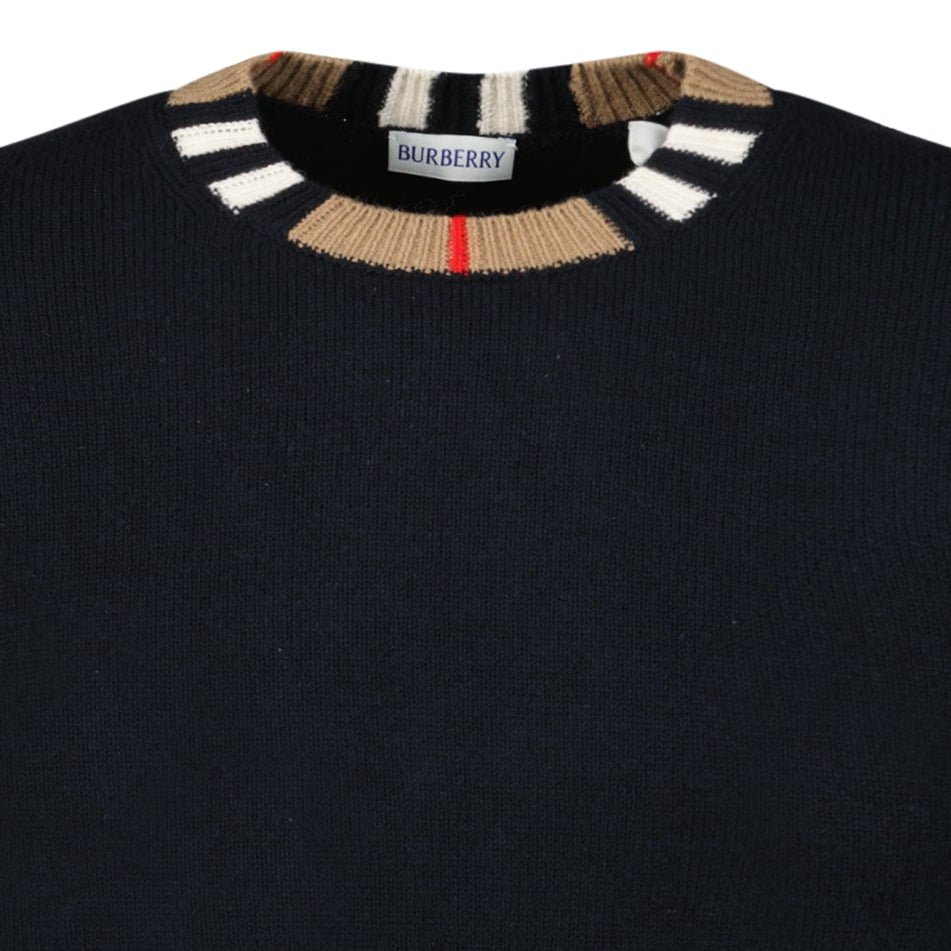 Bberry 'Noland' Knitted Wool/ Cashmere Jumper Check Neck