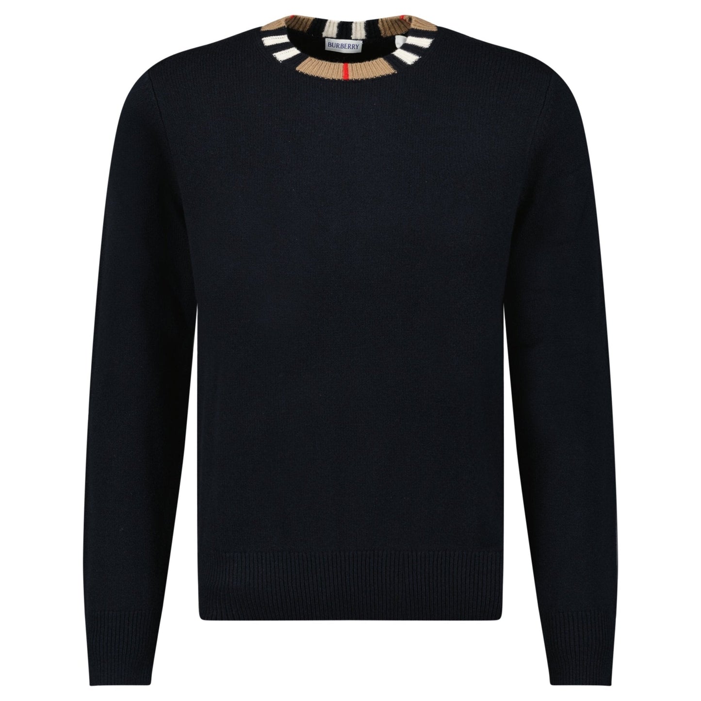 Bberry 'Noland' Knitted Wool/ Cashmere Jumper Check Neck