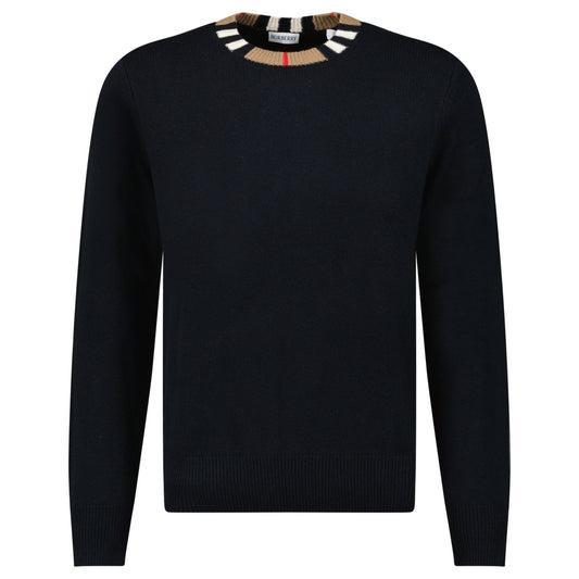 Bberry 'Noland' Knitted Wool/ Cashmere Jumper Check Neck