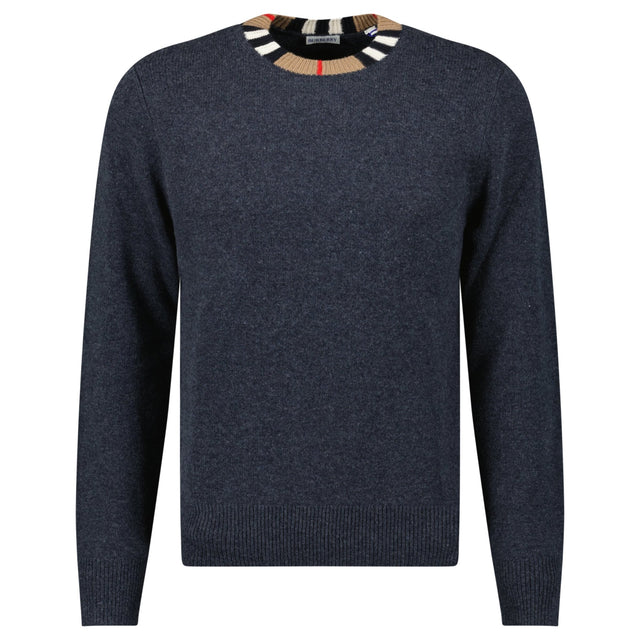 Bberry 'Noland' Knitted Wool/ Cashmere Jumper Check Neck
