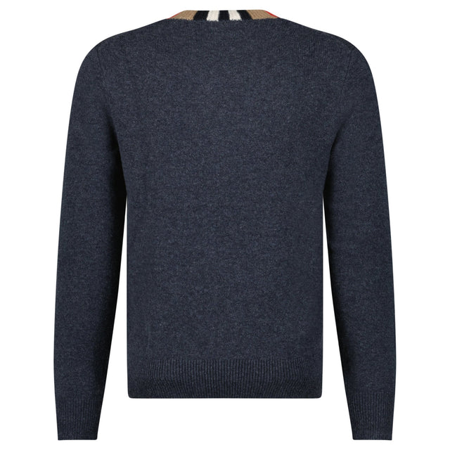 Bberry 'Noland' Knitted Wool/ Cashmere Jumper Check Neck