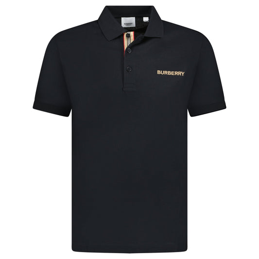 'Hartford' Embroidery Logo Check Polo Black