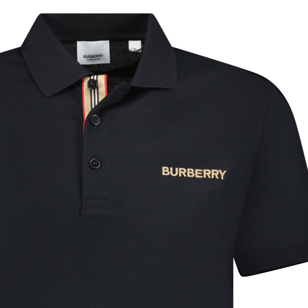 'Hartford' Embroidery Logo Check Polo Black