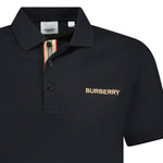 'Hartford' Embroidery Logo Check Polo Black