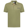 'Hartford' Embroidery Logo Check Polo Olive