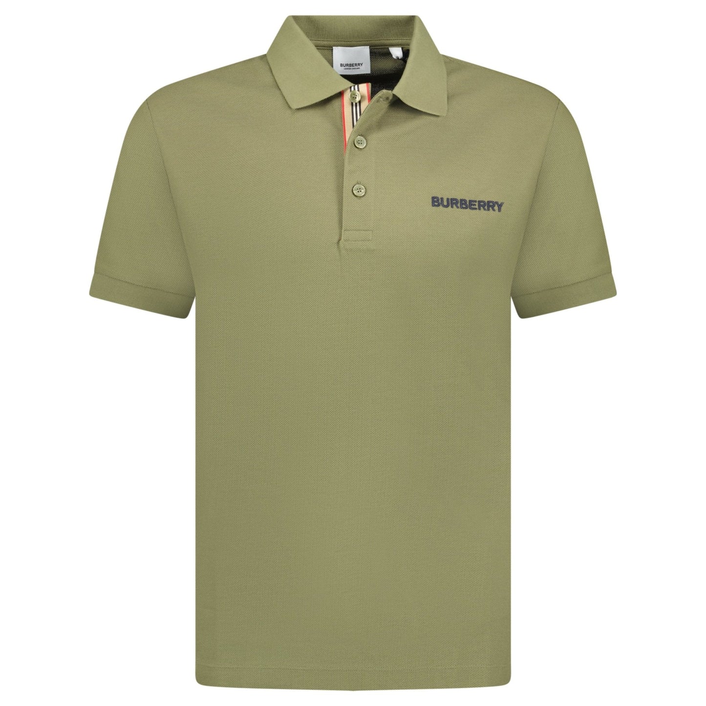 'Hartford' Embroidery Logo Check Polo Olive