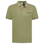 'Hartford' Embroidery Logo Check Polo Olive