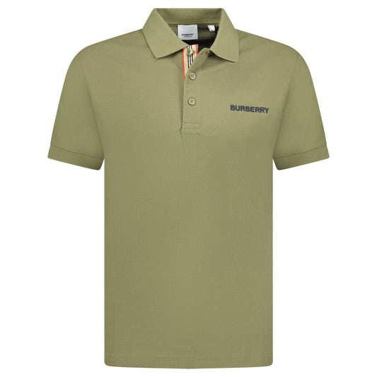 'Hartford' Embroidery Logo Check Polo Olive