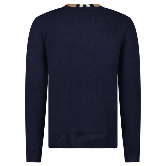 Bberry 'Noland' Knitted Wool/ Cashmere Jumper Check Neck