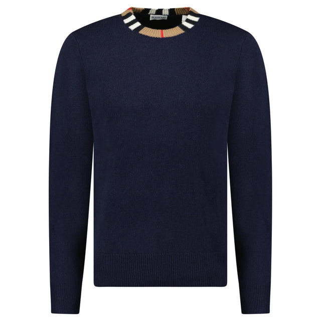 Bberry 'Noland' Knitted Wool/ Cashmere Jumper Check Neck