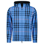 Burberry 'Stanford' Zip-Up Check Reversible Hooded Jacket Black & Blue Check