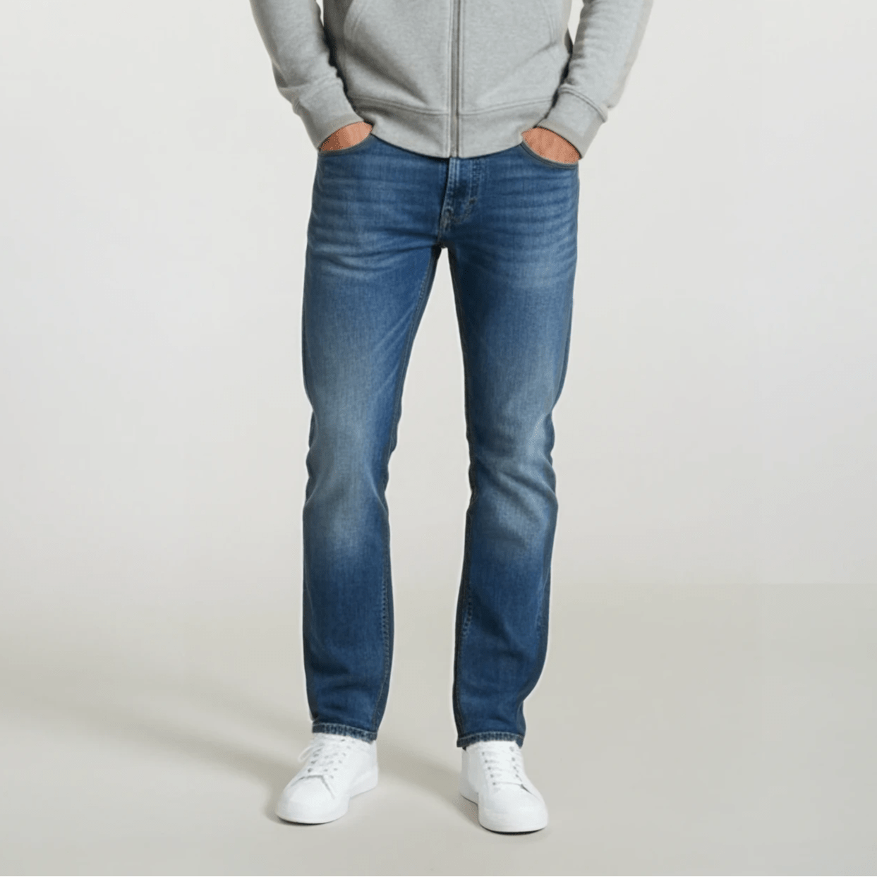 Emporio Armni J16 Slim-Cut Stonewashed Jeans in Blue