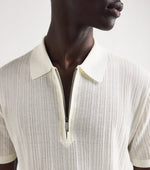 Men's Cotton Quarter-Zip Polo Shirt