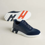 Bounce Sneaker – Navy Blue Calfskin & Technical Knit