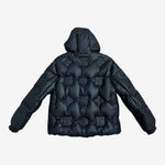 Black Embossed Hooded jacket