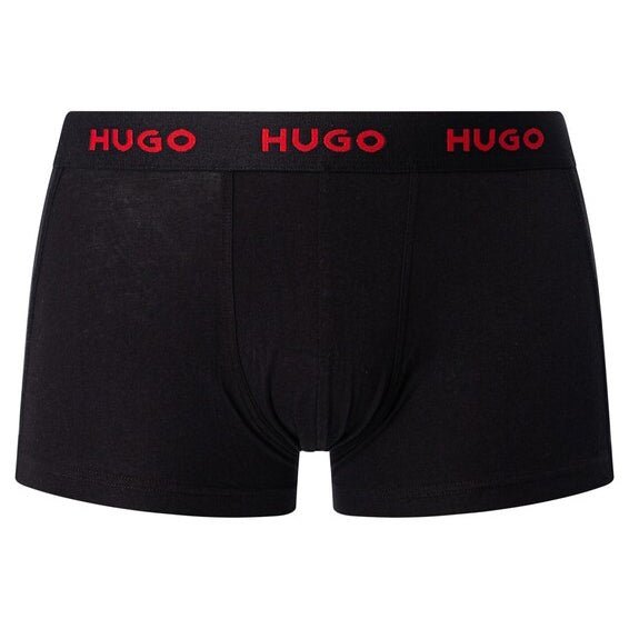H Bss Hugo 3 Pack Cotton Stretch Trunks Black & Red