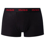 H Bss Hugo 3 Pack Cotton Stretch Trunks Black & Red