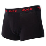 H Bss Hugo 3 Pack Cotton Stretch Trunks Black & Red