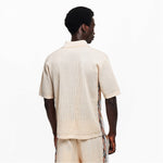 Men’s Knitted Polo & Shorts Co-Ord Set in Beige